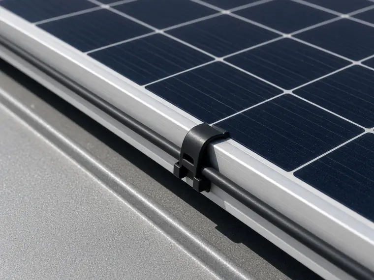 Panel kenarında solar kablo